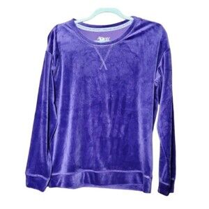 2 for $20 Muk Luks NEW Purple Soft Velour Crewneck Size TM